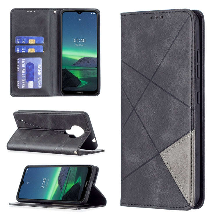 Rhombus Texture Horizontal Flip Magnetic Leather Case with Holder & Card Slots & Wallet, For Sams...