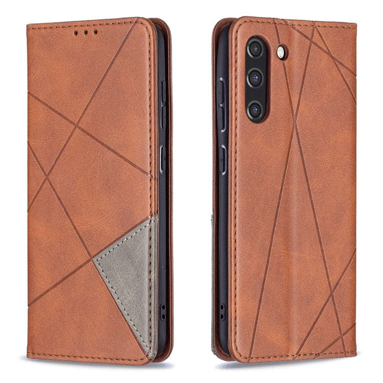 Rhombus Texture Horizontal Flip Magnetic Leather Case with Holder & Card Slots & Wallet, For Sams...