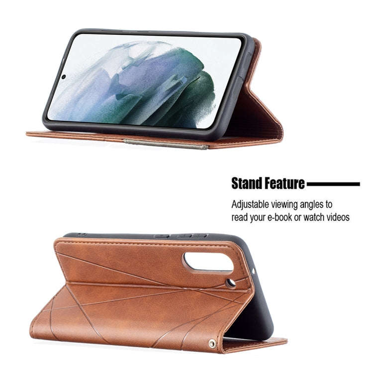 Rhombus Texture Horizontal Flip Magnetic Leather Case with Holder & Card Slots & Wallet, For Sams...