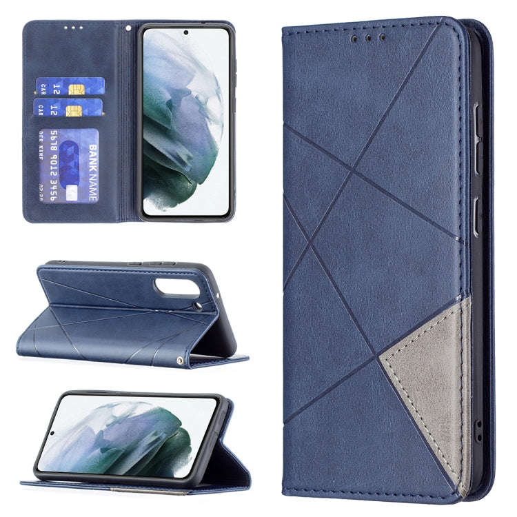 Rhombus Texture Horizontal Flip Magnetic Leather Case with Holder & Card Slots & Wallet, For Sams...