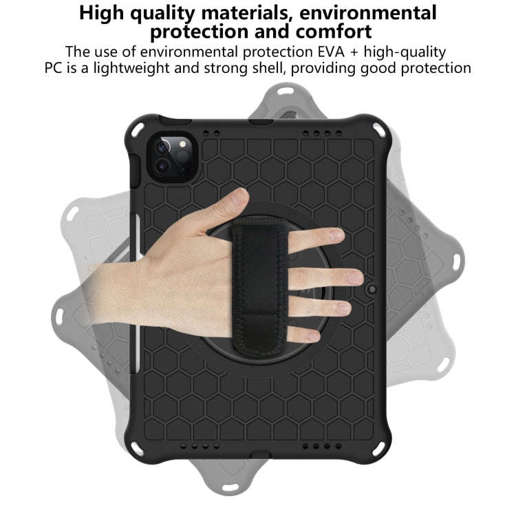 360 Degree Rotation Honeycomb Shockproof Silicone PC Protective Case with Holder & Shoulder Strap...