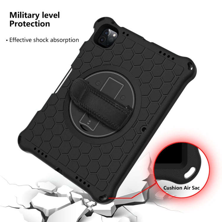 360 Degree Rotation Honeycomb Shockproof Silicone PC Protective Case with Holder & Shoulder Strap...