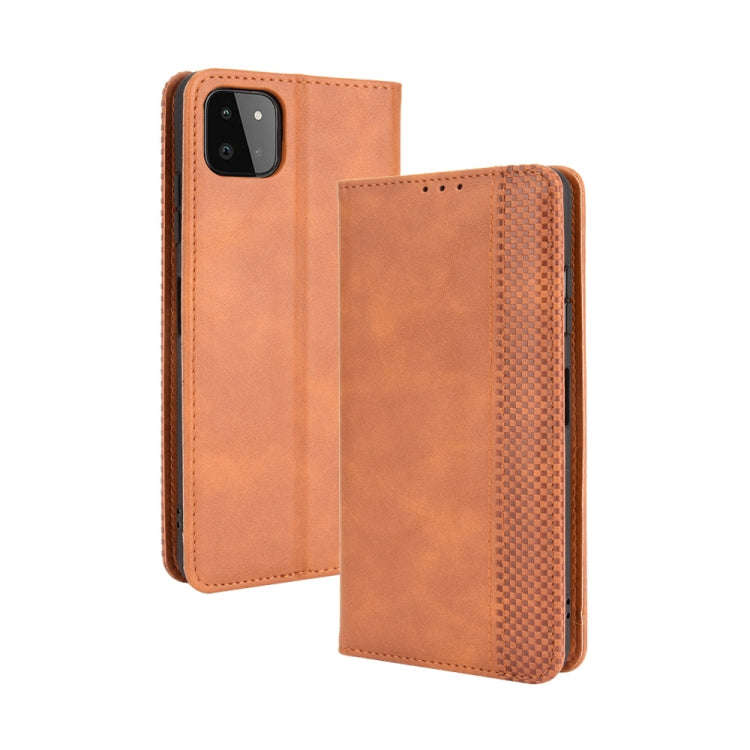 Magnetic Buckle Retro Crazy Horse Texture Horizontal Flip Leather Case with Holder & Card Slots &...