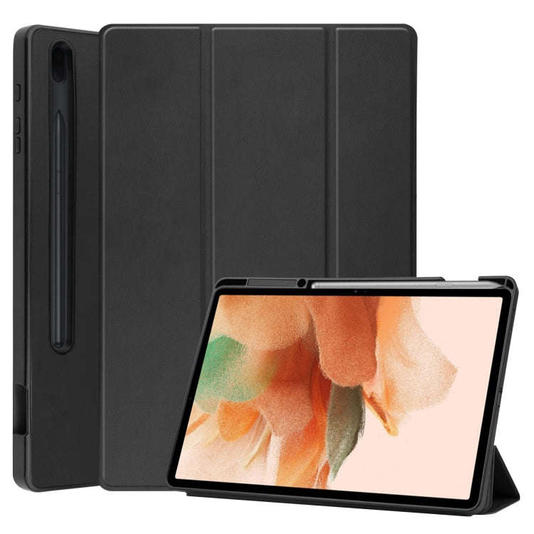 Pure Color Horizontal Flip TPU + PU Leather Case with Three-folding Holder & Sleep / Wake-up Func...