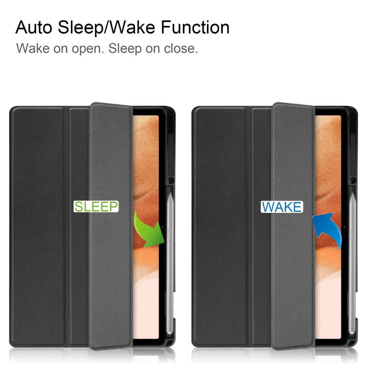 Pure Color Horizontal Flip TPU + PU Leather Case with Three-folding Holder & Sleep / Wake-up Func...