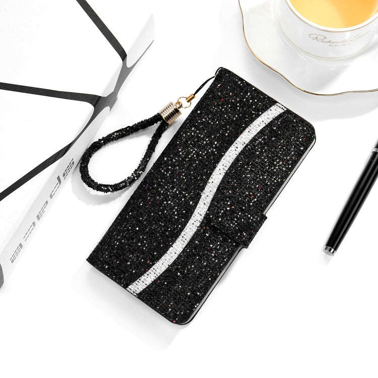 Glitter Powder Horizontal Flip Leather Case with Card Slots & Holder & Lanyard, For Samsung Galax...