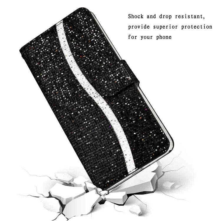 Glitter Powder Horizontal Flip Leather Case with Card Slots & Holder & Lanyard, For Samsung Galax...