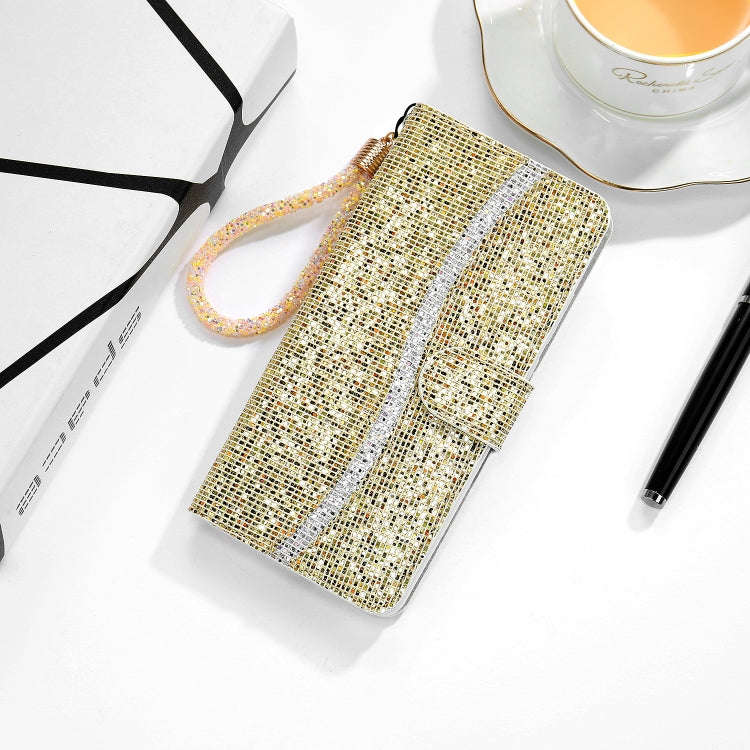 Glitter Powder Horizontal Flip Leather Case with Card Slots & Holder & Lanyard, For Samsung Galax...