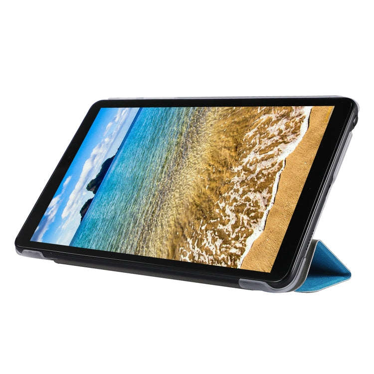 Silk Texture Three-fold Horizontal Flip Leather Case with Holder & Pen Slot, For Samsung Galaxy T...