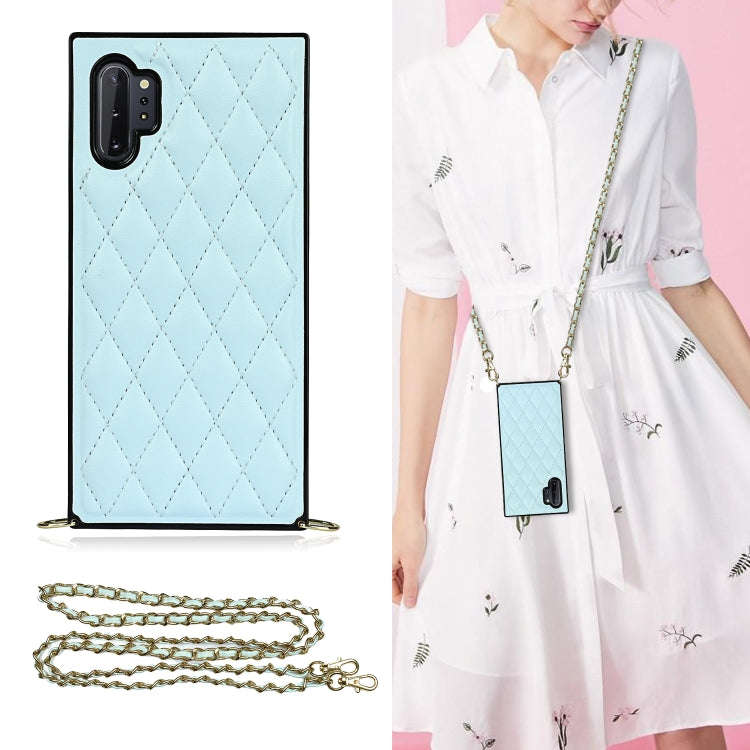 Elegant Rhombic Pattern Microfiber Leather +TPU Shockproof Case with Crossbody Strap Chain, For S...