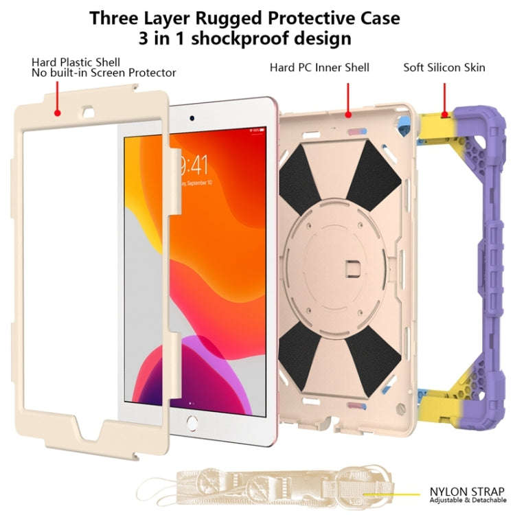Contrast Color Robot Shockproof Silicon + PC Protective Case with Holder & Shoulder Strap, For iP...