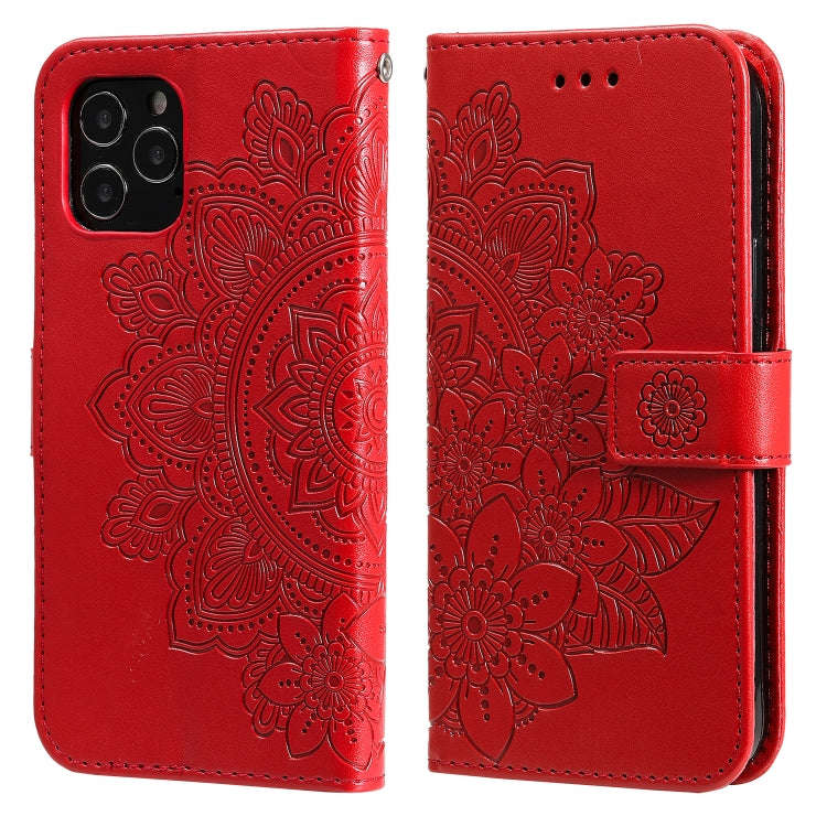 7-petal Flowers Embossing Pattern Horizontal Flip PU Leather Case with Holder & Card Slots & Wall...