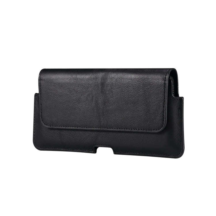 Universal Cow Leather Horizontal Mobile Phone Leather Case Waist Bag For 7.2 inch and Below Phone...
