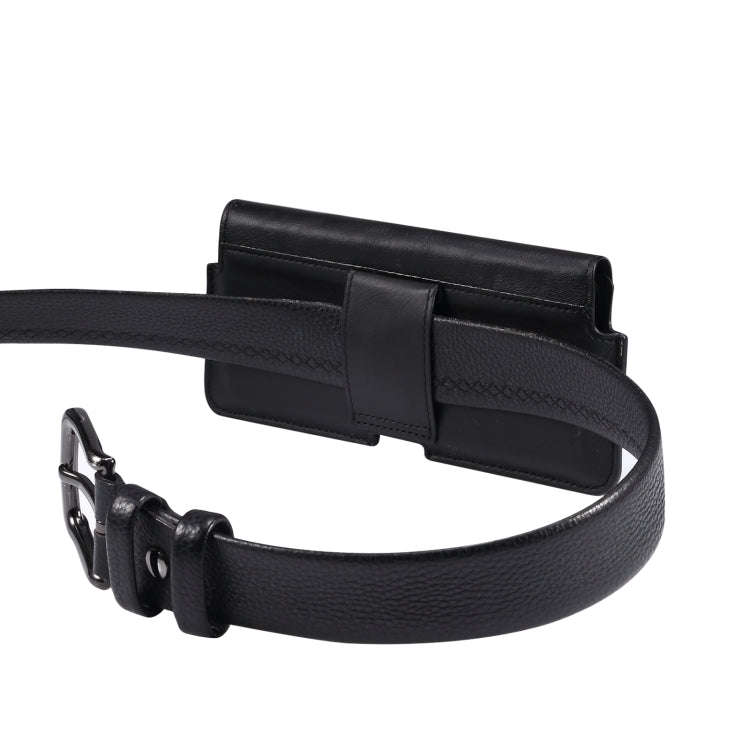 Universal Cow Leather Horizontal Mobile Phone Leather Case Waist Bag For 7.2 inch and Below Phone...