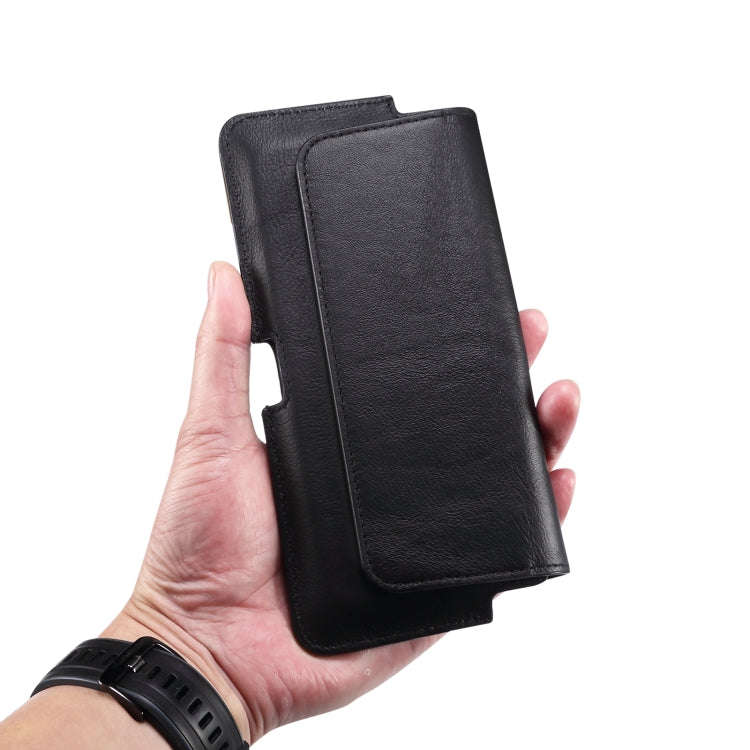 Universal Cow Leather Horizontal Mobile Phone Leather Case Waist Bag For 7.2 inch and Below Phone...