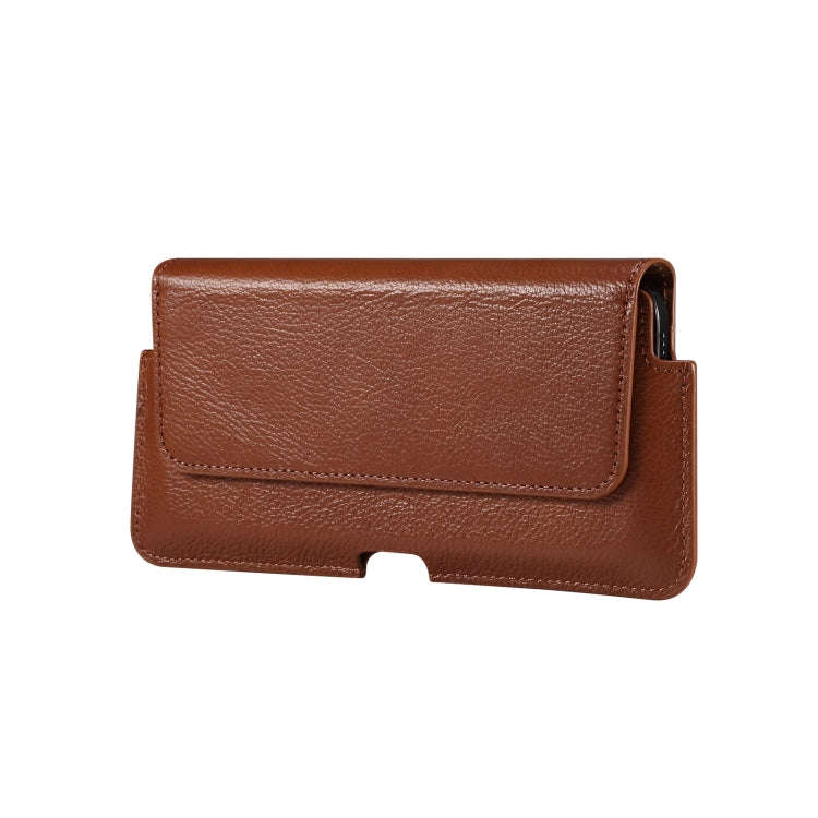Universal Cow Leather Horizontal Mobile Phone Leather Case Waist Bag For 7.2 inch and Below Phone...