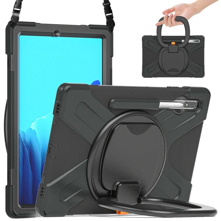 Silicone + PC Protective Case with Holder & Shoulder Strap, For Samsung Galaxy Tab S8+ / Tab S8 P...
