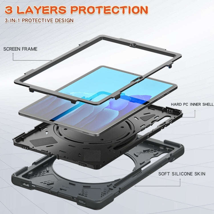 Silicone + PC Protective Case with Holder & Shoulder Strap, For Samsung Galaxy Tab S8+ / Tab S8 P...