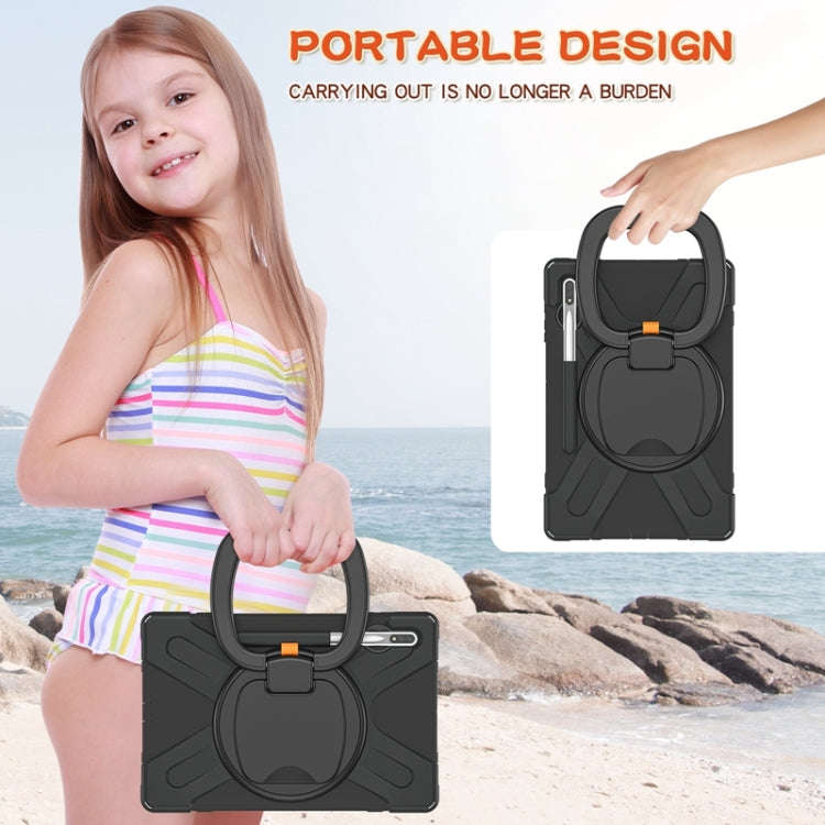 Silicone + PC Protective Case with Holder & Shoulder Strap, For Samsung Galaxy Tab S8+ / Tab S8 P...