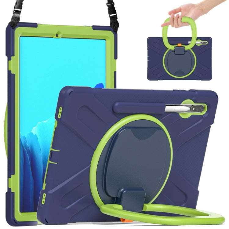 Silicone + PC Protective Case with Holder & Shoulder Strap, For Samsung Galaxy Tab S8+ / Tab S8 P...