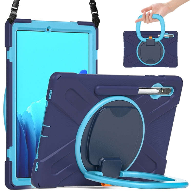 Silicone + PC Protective Case with Holder & Shoulder Strap, For Samsung Galaxy Tab S8+ / Tab S8 P...