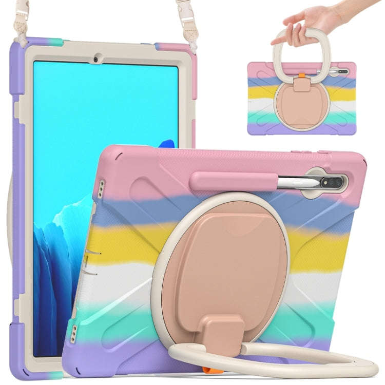 Silicone + PC Protective Case with Holder & Shoulder Strap, For Samsung Galaxy Tab S8+ / Tab S8 P...