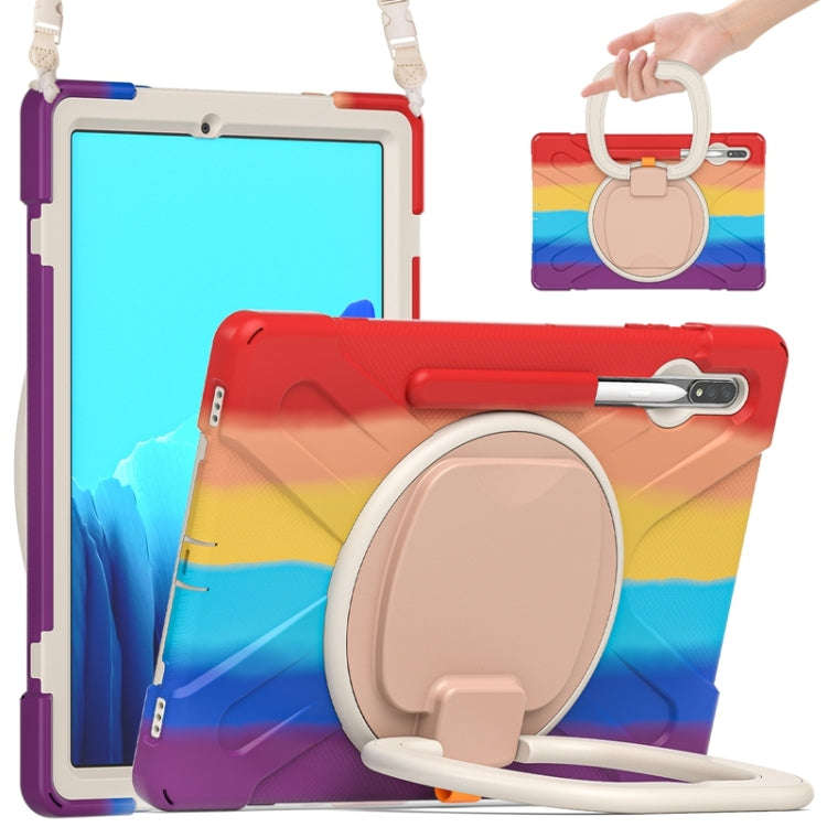 Silicone + PC Protective Case with Holder & Shoulder Strap, For Samsung Galaxy Tab S8+ / Tab S8 P...