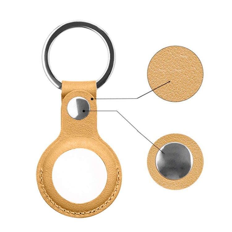 Mutural PU Leather Protective Case with Key Ring for AirTag 2nd Gen / AirTag 1st Gen