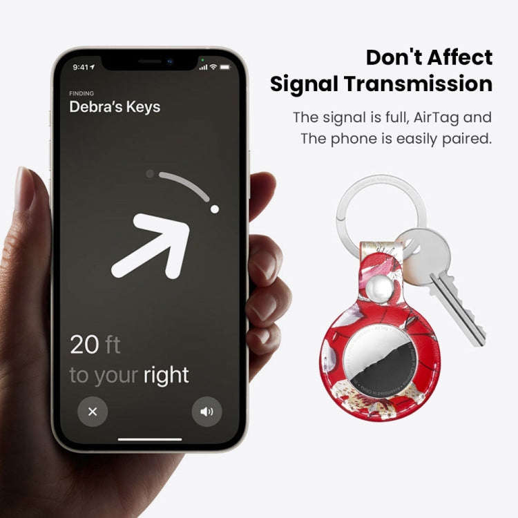 Leather Material Protective Cover For AirTag 2nd Gen / AirTag 1st Gen, Quick Install