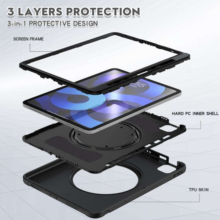 Shocproof Silicone + PC Protective Case with 360 Degree Rotation Foldable Handle Grip Holder & Pe...