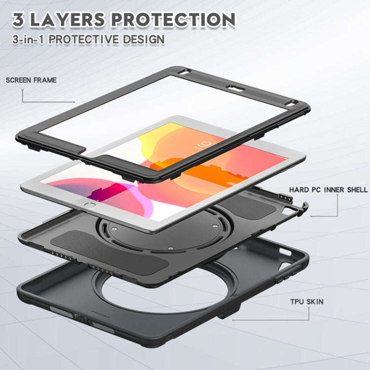Shocproof Silicone + PC Protective Case with 360 Degree Rotation Foldable Handle Grip Holder & Pe...