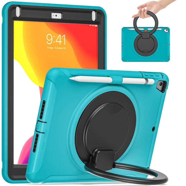 Shocproof Silicone + PC Protective Case with 360 Degree Rotation Foldable Handle Grip Holder & Pe...