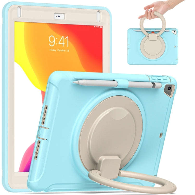 Shocproof Silicone + PC Protective Case with 360 Degree Rotation Foldable Handle Grip Holder & Pe...