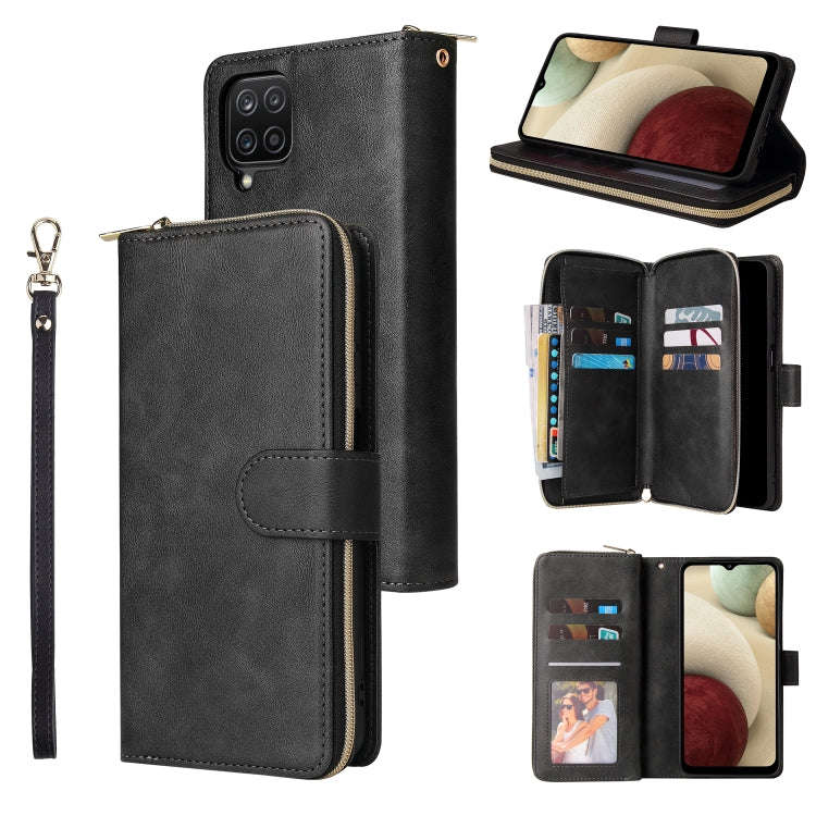 Zipper Wallet Bag Horizontal Flip PU Leather Case with Holder & 9 Card Slots & Wallet & Lanyard &...