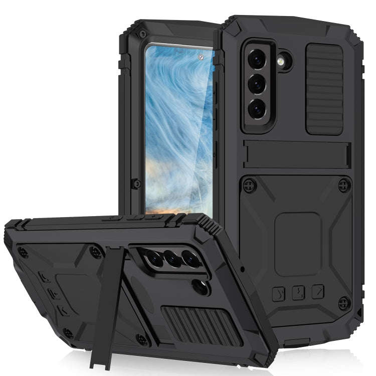 R-JUST Shockproof Waterproof Dust-proof Metal + Silicone Protective Case with Holder, For Samsung...