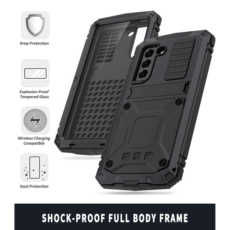 R-JUST Shockproof Waterproof Dust-proof Metal + Silicone Protective Case with Holder, For Samsung...