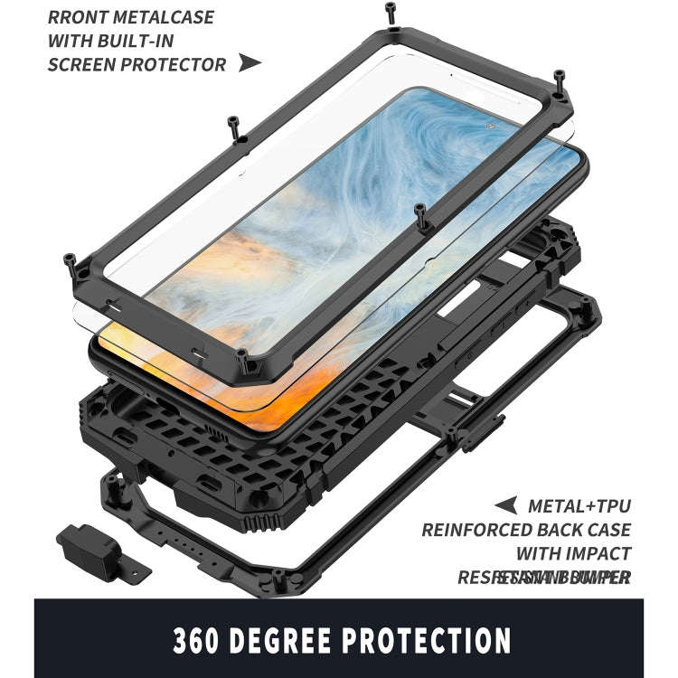 R-JUST Shockproof Waterproof Dust-proof Metal + Silicone Protective Case with Holder, For Samsung...