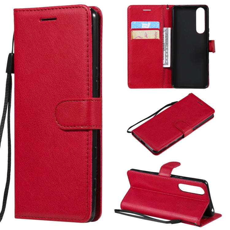 Solid Color Horizontal Flip Protective Leather Case with Holder & Card Slots & Wallet & Photo Fra...
