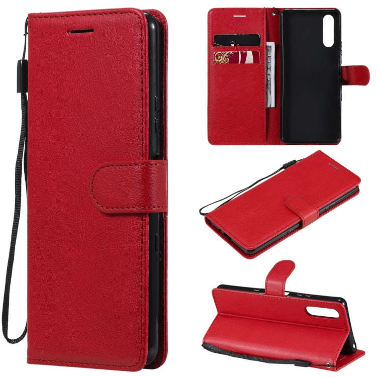Solid Color Horizontal Flip Protective Leather Case with Holder & Card Slots & Wallet & Photo Fra...