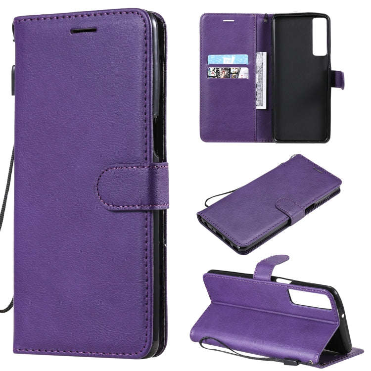Solid Color Horizontal Flip Protective Leather Case with Holder & Card Slots & Wallet & Photo Fra...