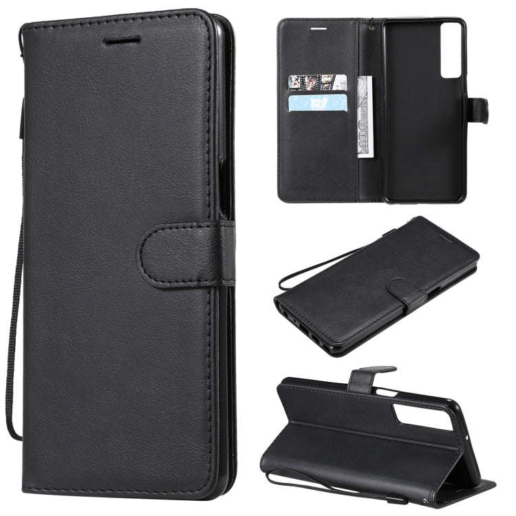 Solid Color Horizontal Flip Protective Leather Case with Holder & Card Slots & Wallet & Photo Fra...