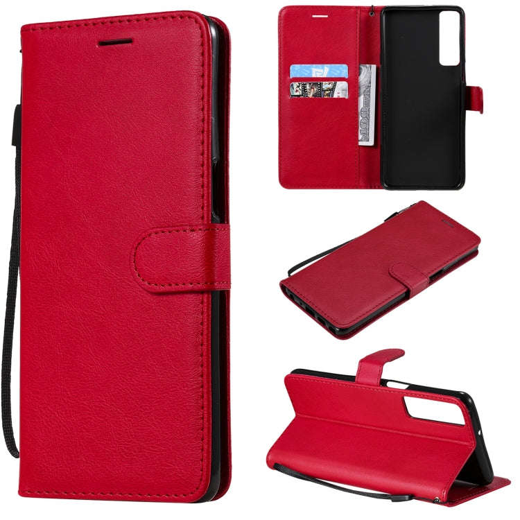 Solid Color Horizontal Flip Protective Leather Case with Holder & Card Slots & Wallet & Photo Fra...