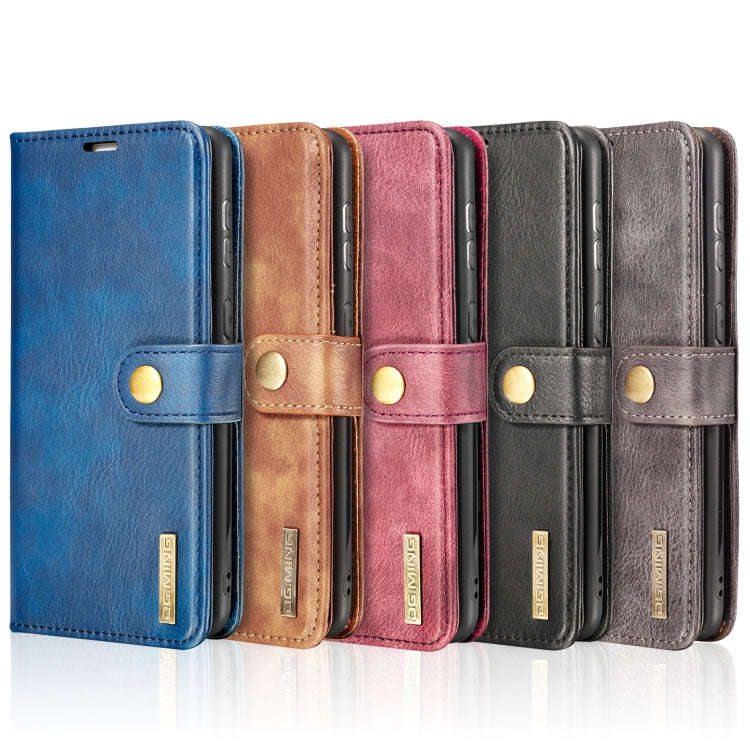DG.MING Crazy Horse Texture Flip Detachable Magnetic Leather Case with Holder & Card Slots & Wall...