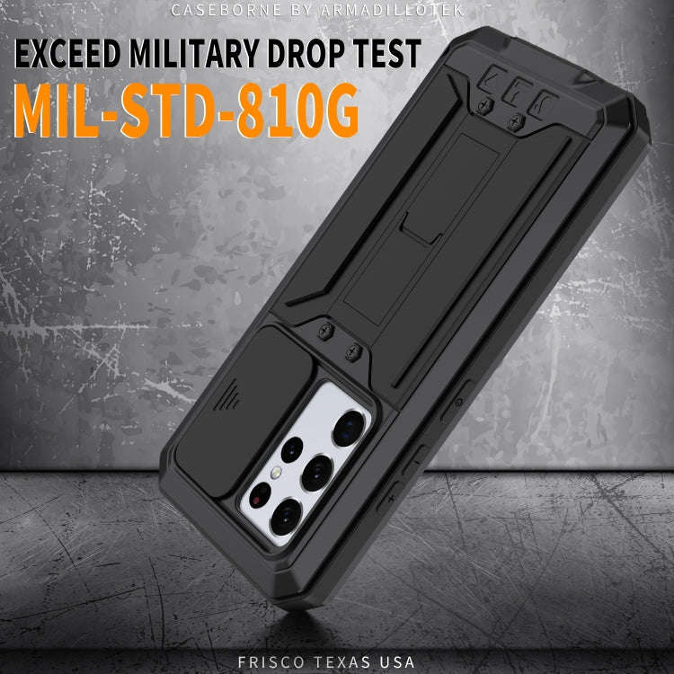 R-JUST Sliding Lens Cover Shockproof Dustproof Waterproof Metal + Silicone Case with Invisible Ho...