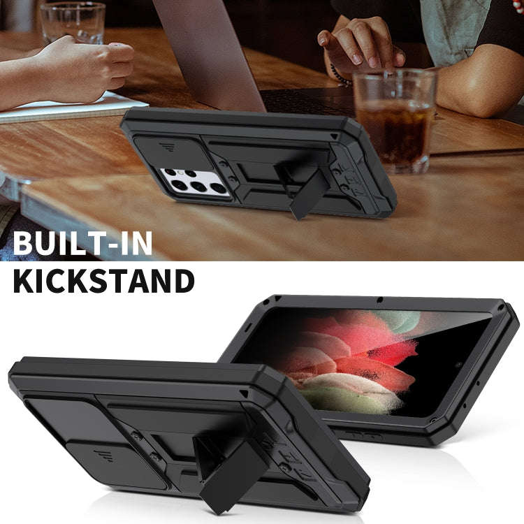 R-JUST Sliding Lens Cover Shockproof Dustproof Waterproof Metal + Silicone Case with Invisible Ho...