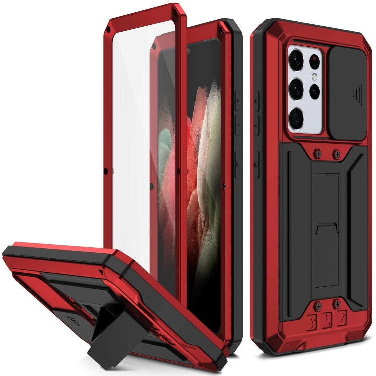 R-JUST Sliding Lens Cover Shockproof Dustproof Waterproof Metal + Silicone Case with Invisible Ho...