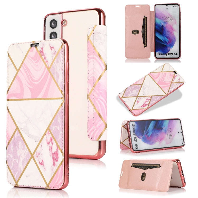 Bronzing Plating PU + TPU Horizontal Flip Leather Case with Holder & Card Slot, For Samsung Galax...