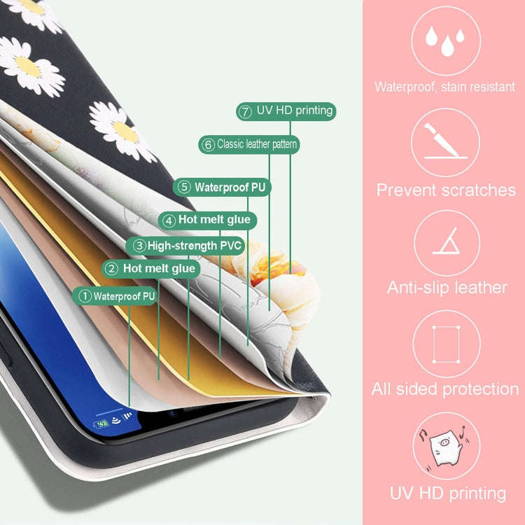 Voltage Coloured Drawing Magnetic Clasp Horizontal Flip PU Leather Case with Holder & Card Slots,...