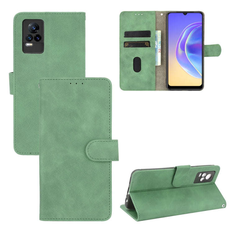 Solid Color Skin Feel Magnetic Buckle Horizontal Flip Calf Texture PU Leather Case with Holder & ...