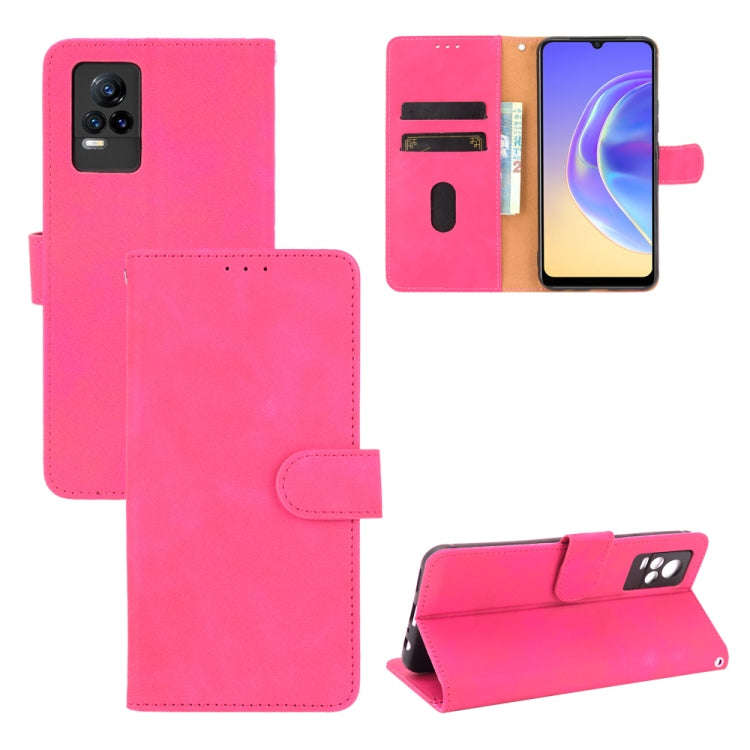 Solid Color Skin Feel Magnetic Buckle Horizontal Flip Calf Texture PU Leather Case with Holder & ...